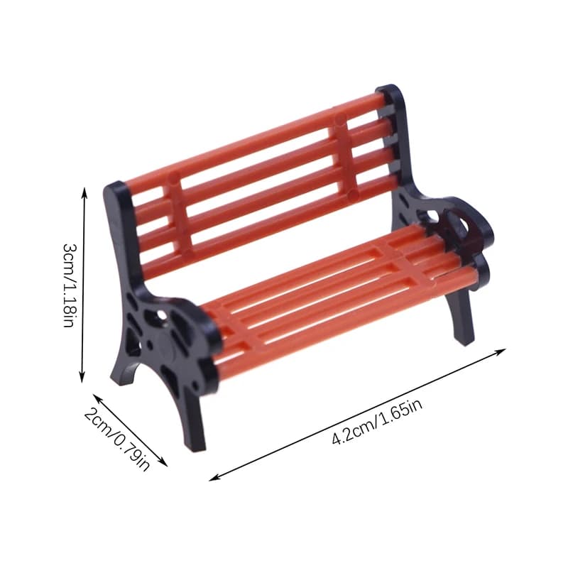 Banc de Parc Miniature 1:30, Ornement de Paysage, Décor de Jardin, 1 Pièce