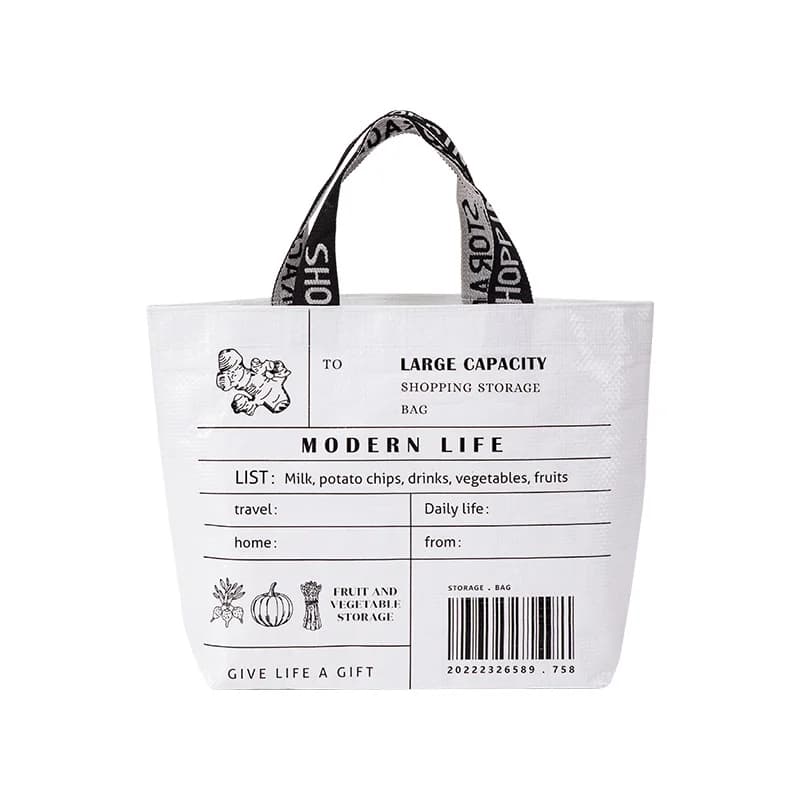Sac d'épicerie de supermarché étanche de grande capacité, sac de courses tissé PP Portable à une épa
