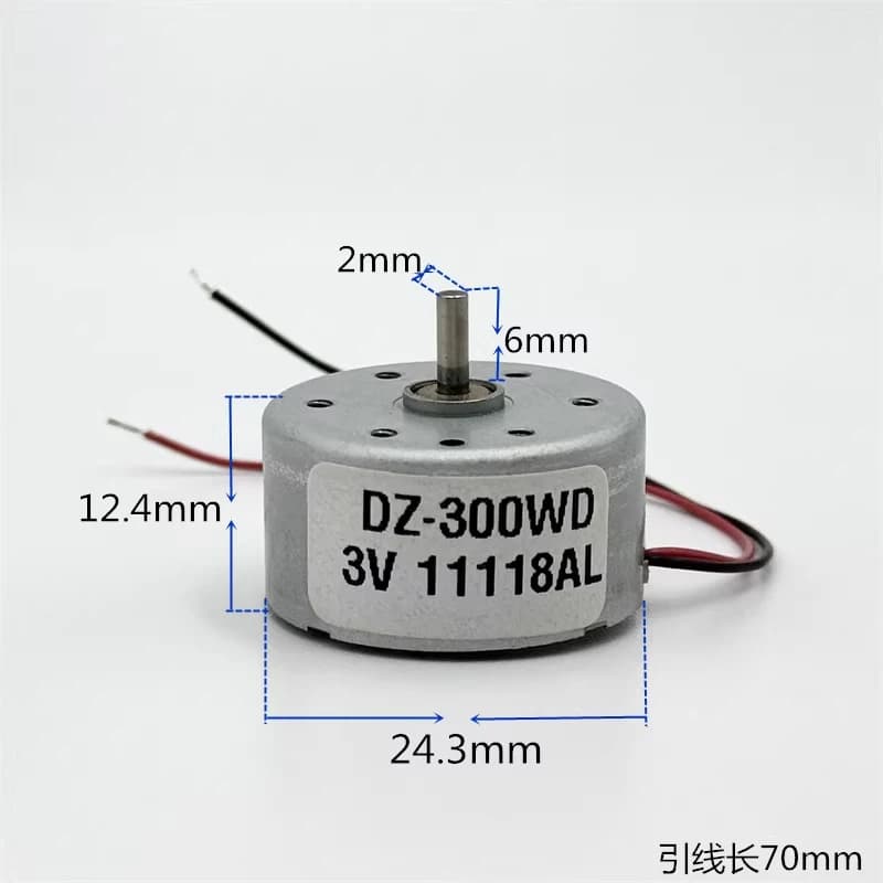 Mini moteur RF-300CA DC 3V 3.7V 5V 6500RPM, micro moteur à arbre rond de 24mm de diamètre, faible co
