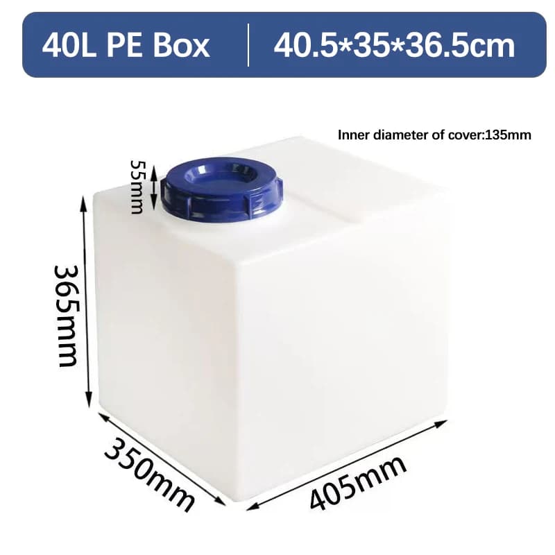 Réservoir d'eau potable carré en plastique de 80 L, style vertical, professionnel, pour caravanes, c