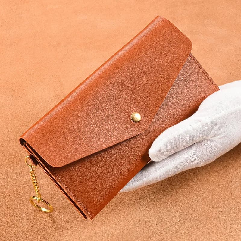 Portefeuille en cuir souple pour femmes, Long portefeuille, pochette pour téléphone portable, porte-