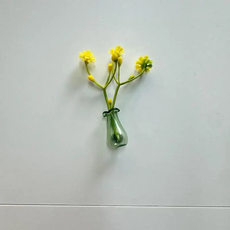 Mini vase à fleurs en verre, aimants pour réfrigérateur, décoration mignonne et petite pour réfrigér
