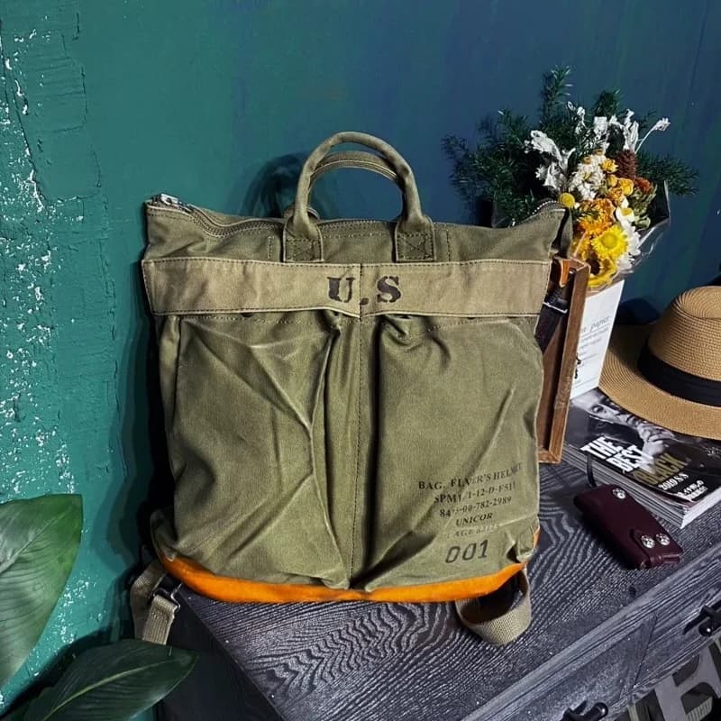 Sac à casque de pilote unisexe, sac à main militaire en toile de haute qualité, multi-poches, sac à