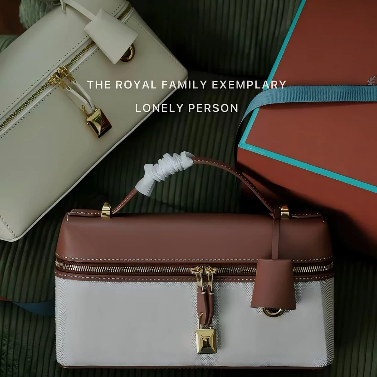 Sac à déjeuner pour femme en cuir patchwork fait main avec décorations cadenas, sac à poignée supéri