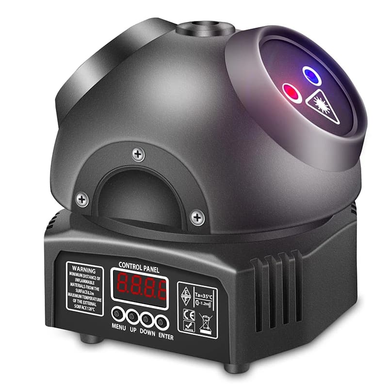Mini boule Disco à tête mobile, lumière Laser DMX RGB, motifs mixtes, lumières du ciel, projecteur d