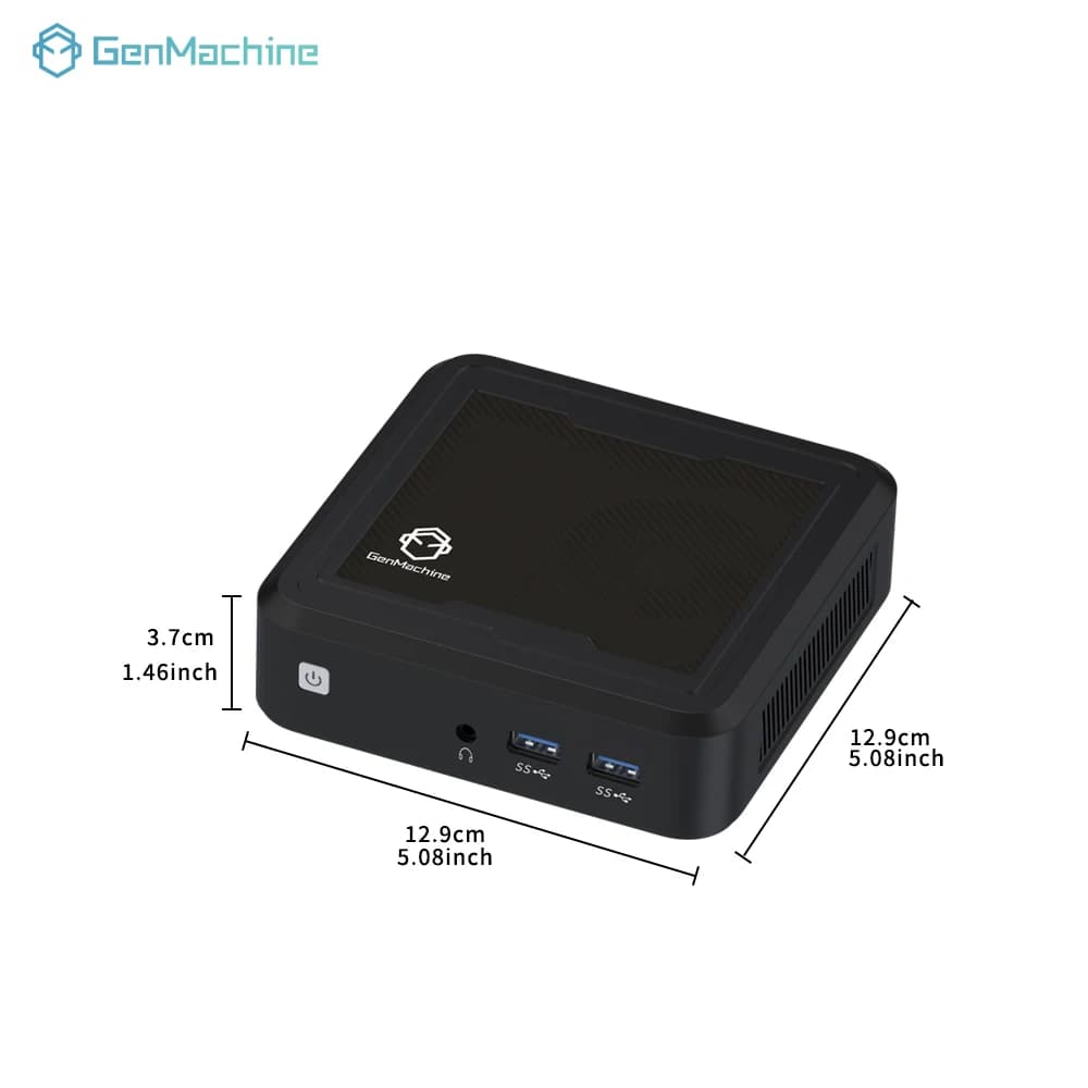 Genmachine Mini PC Windows 11 2 Core 8 Thread 3,5 GHz 15 W DDR4 RAM WiFi 5 BT5.2 Ordinateur de burea