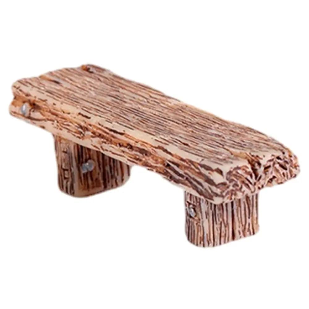 Mini Banc de Parc en Bois, Chaise Succulente Bonsaï Ornements en Résine, Micro Tabouret, Petits Orne