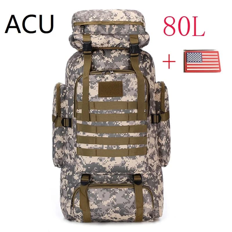 80L/100L sac d'escalade grand sac à dos en plein air randonnée Camping sacs de voyage sacs à dos tac