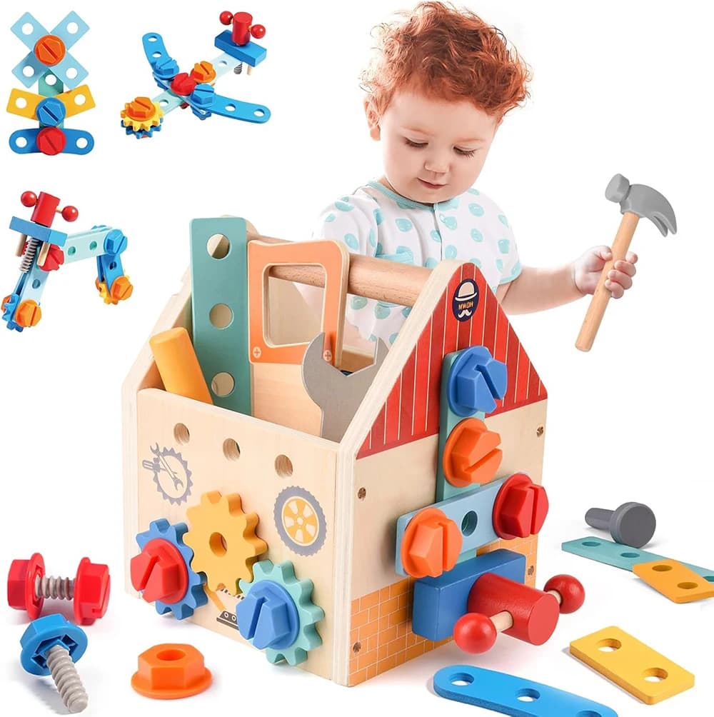 Banc à outils en bois pour enfants, jouet de Construction éducatif Montessori, jouet de Construction