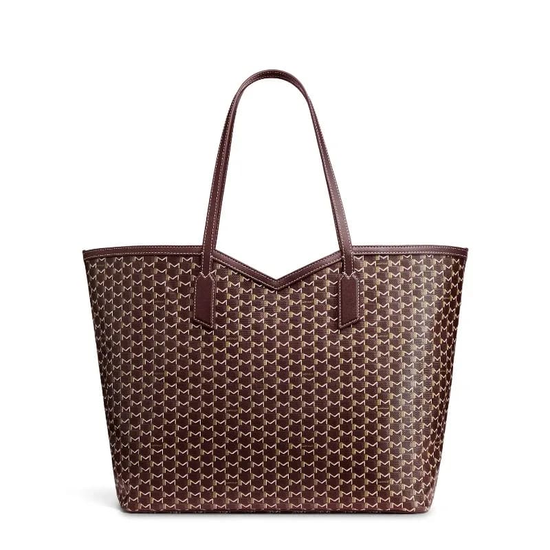 Sac fourre-tout de luxe pour femme, imprimé monogramme classique, sac à main en toile enduite, grand