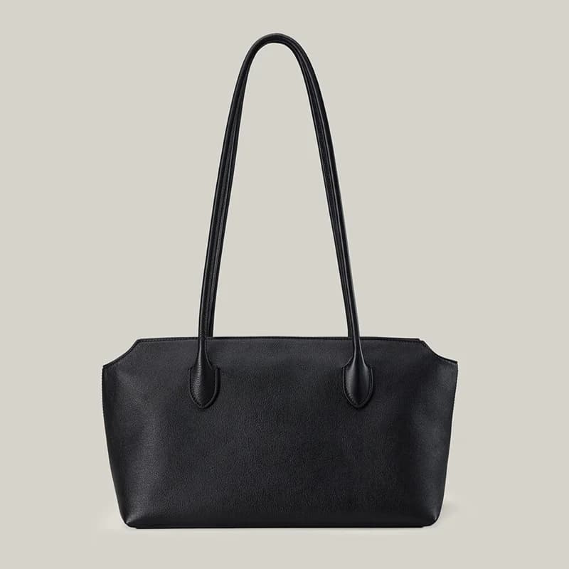 Sac à bandoulière en cuir véritable TR, sac fourre-tout Terrasse à longue sangle, sac à main uni sty