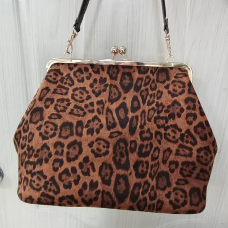 Sac de soirée de luxe rétro à motif léopard, sac à bandoulière élégant Y2K pour femme, texturé givré