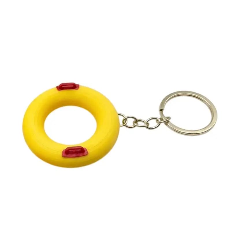 Porte-clés pendentif bouée de natation motif dessin animé mignon, breloque de sac au design tendance