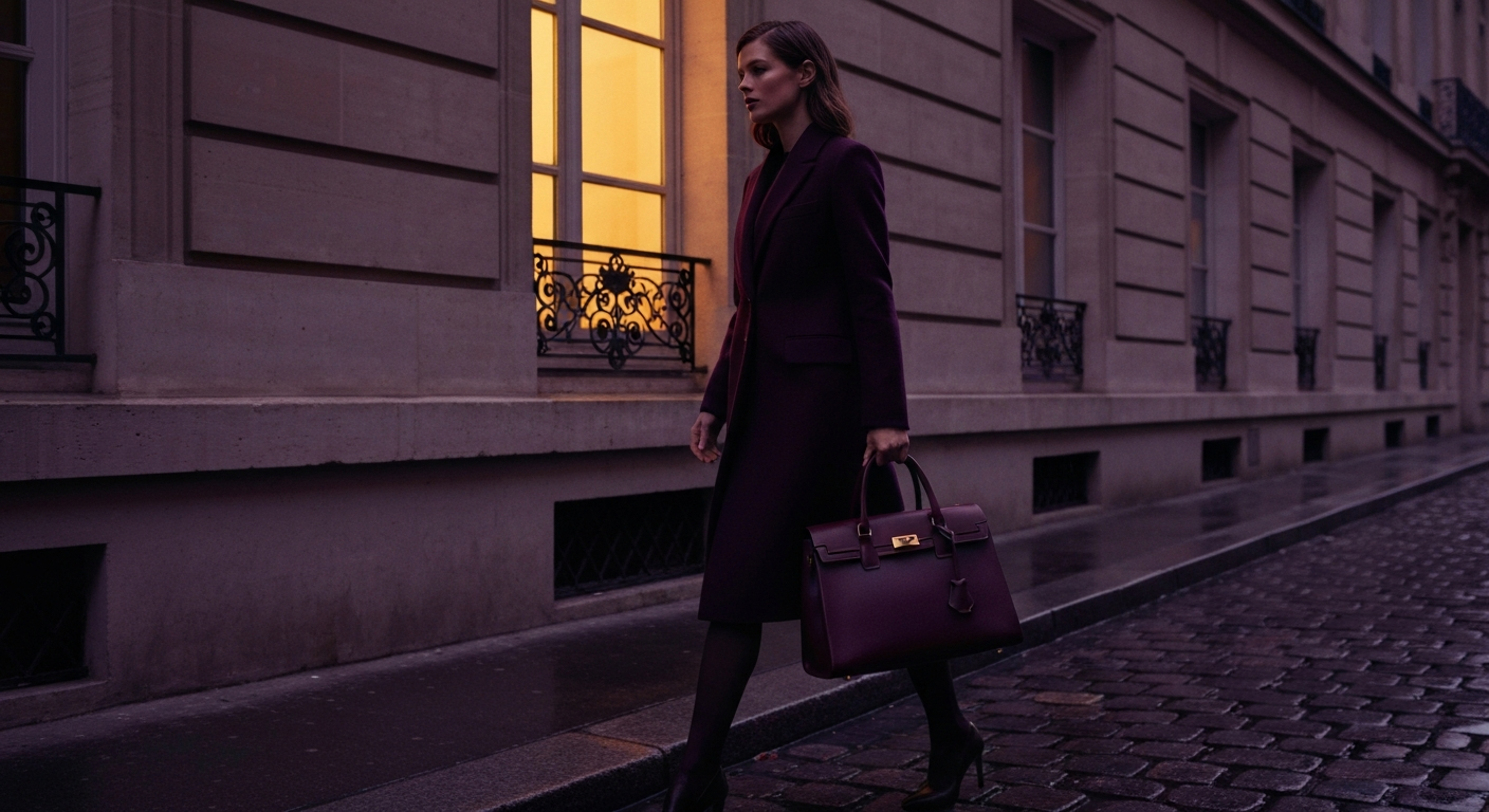 Sacfemmora — sac à main éditorial dans la lumière de Paris au crépuscule