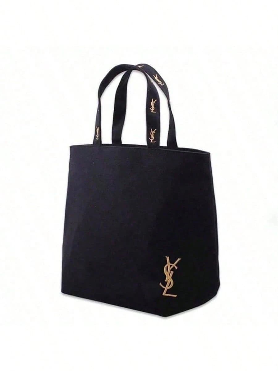 YSL Saint Laurent Sac fourre-tout en toile noire pour femme, grande capacité, pour le travail, les v