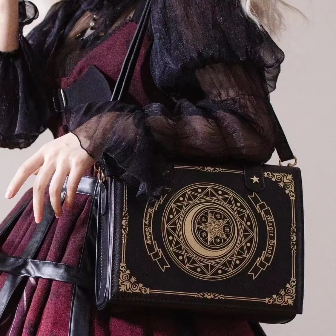Lune livre magique Lolita sac étudiants diagonale croix Double sacs à bandoulière fille sac à dos en