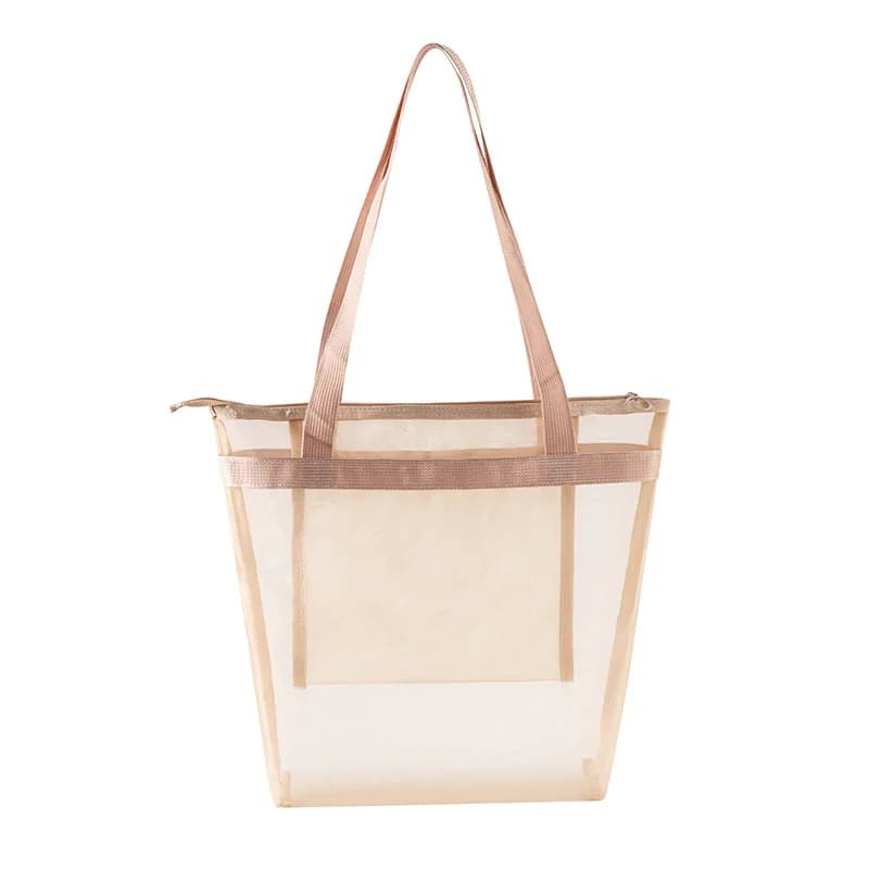 Sac à main en maille portable avec grande capacité, sac de rangement en nylon, sac de shopping, sac