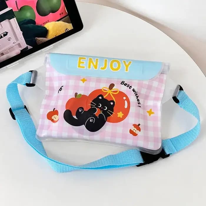 Grand sac de rangement étanche transparent pour la natation estivale, sac banane étanche pour la plo
