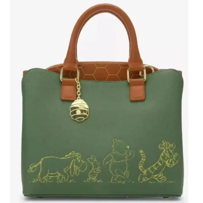 Sac bandoulière pour femme imprimé intégral Pooh & Friends, sac à double sangle, sac à main en cuir