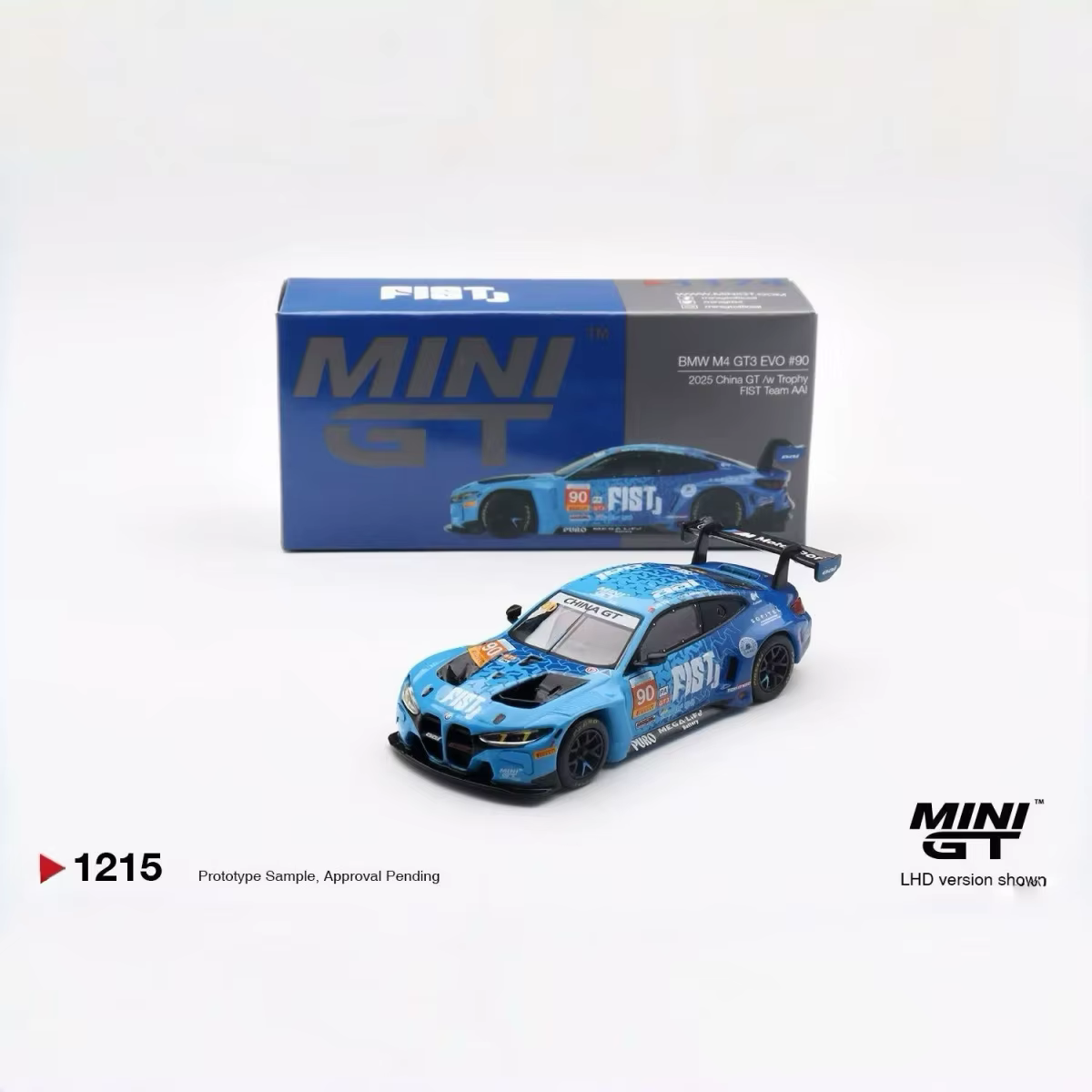 MINI GT 1:64 BMW M4 GT3 EVO # Modèle de voiture en alliage GT 90 FIST Team AAI 2025 Chine, collectio