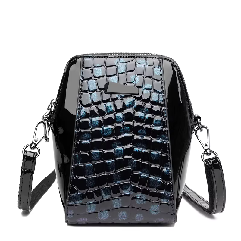 Sac à Main Patchwork Motif Léopard et Crocodile pour Femme Petit Sac Bandoulière