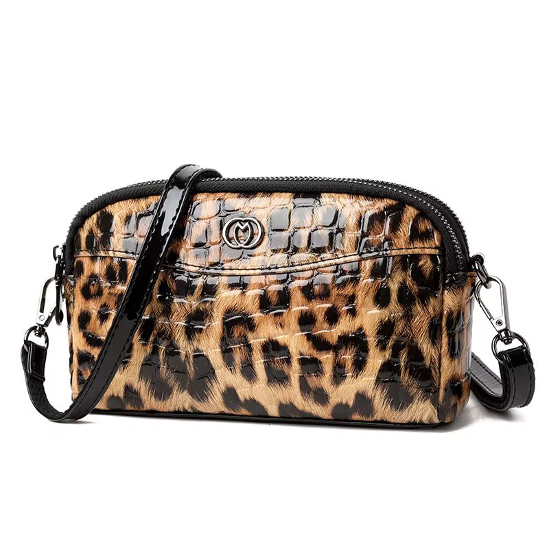 Sac à main en relief à motif léopard pour femme, mini sac à bandoulière initié, carré