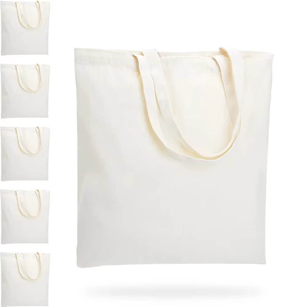 Paquet de 6 sacs fourre-tout en toile, sacs d'épicerie durables et réutilisables parfaits pour les i