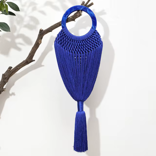 DOYUTIG-Sacs à main de style indien pour femmes, fait à la main, longs glands, sacs de soirée pour d