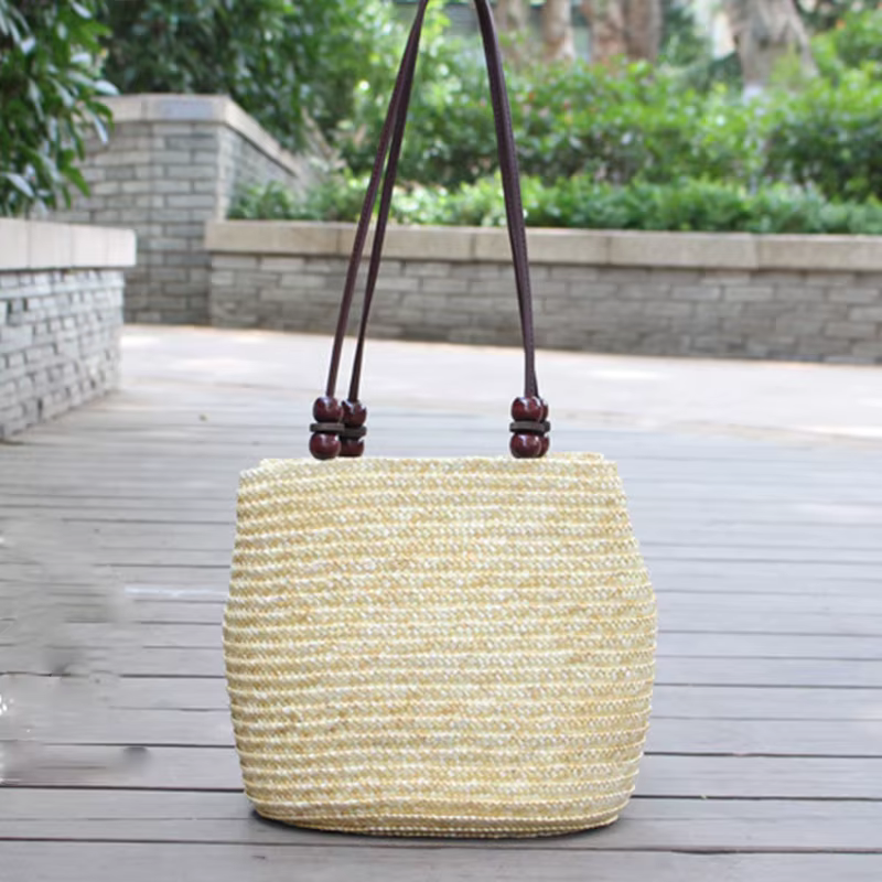 Yogodlns – sac à main en paille d'été pour femmes, grand sac seau tissé de Capcity, fourre-tout de v