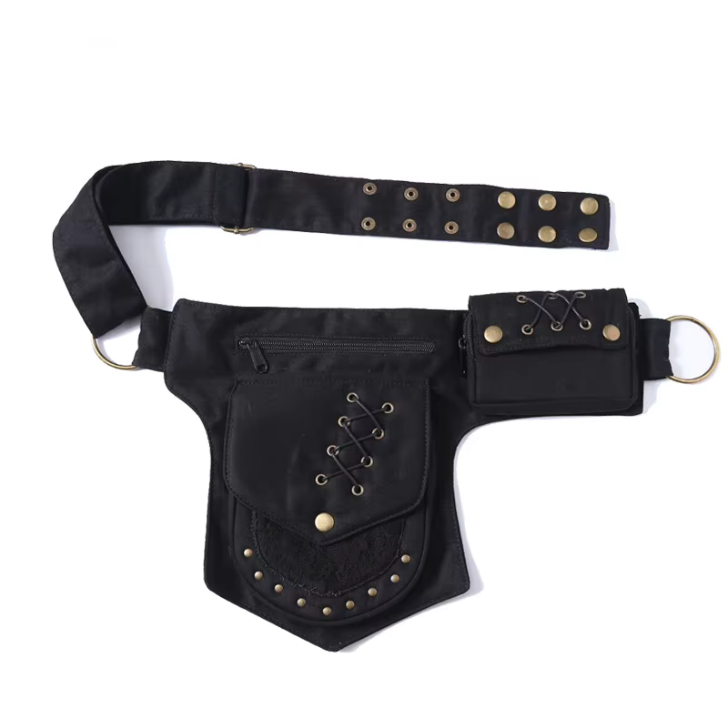 Sac banane Vintage unisexe, sac de taille multi-poches, sac de hanche en toile pour femmes, sac de p