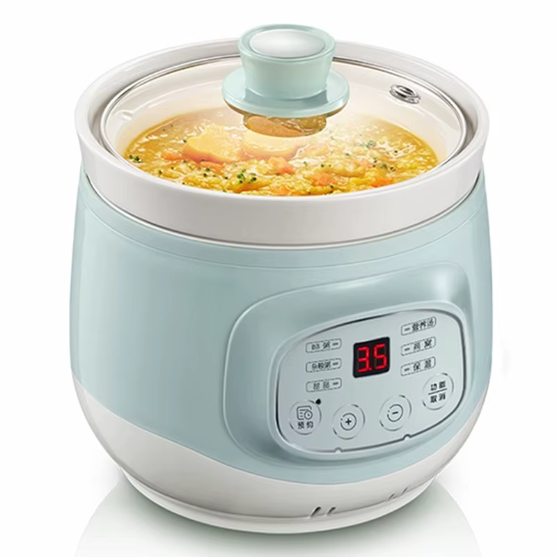 Mini marmite électrique 220V 1L, multi-cuiseur intérieur en céramique, mijoteuse électrique automati
