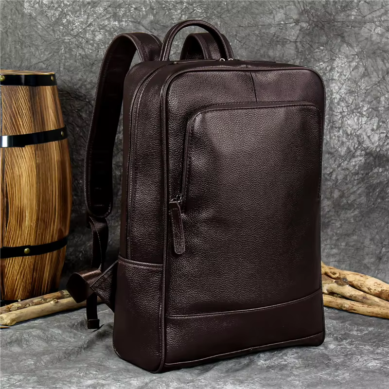 2025 nouveauté sac à dos en cuir ordinateur sac à dos 15.6 pouces pochette d'ordinateur pour hommes