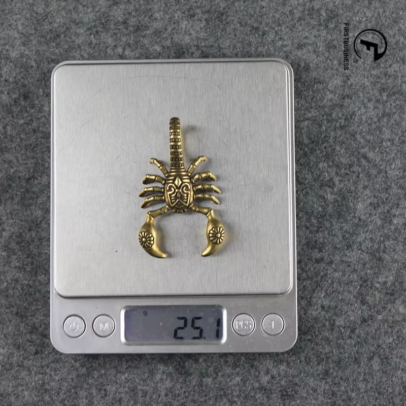 Mini Statue de Scorpion en Laiton Massif, Fait à la Main, Ornements de Clé de Voiture, Artisanat en 
