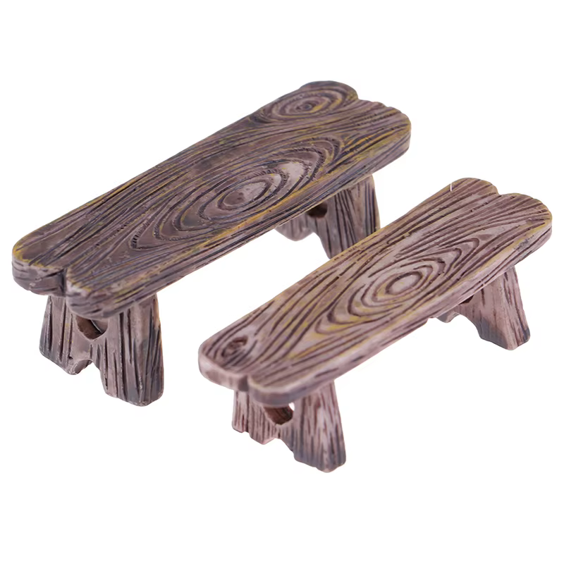 Mini banc en bois pour décoration d'aquarium, ornements de maison de courses, bricolage, FigAuckland