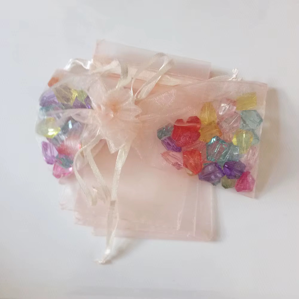Sac en Organza Champagne 100 pièces, emballage de bijoux, pochette d'exposition de bijoux, sacs cade