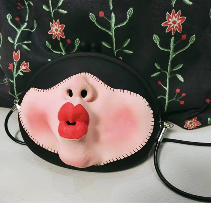 Sac à bandoulière en Gel de silice pour femmes, Design de personnalité, rouge à lèvres, visage, mign