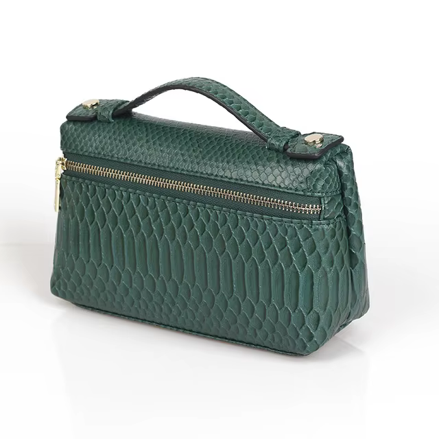 Sac à main tendance en cuir PU effet crocodile pour femme, design mode 2026, motif gaufré autruche e