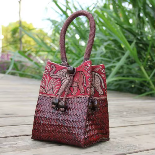 Sac à main en rotin Vintage pour femmes, sacoche en paille tissée, Mini fourre-tout, sac seau, poche