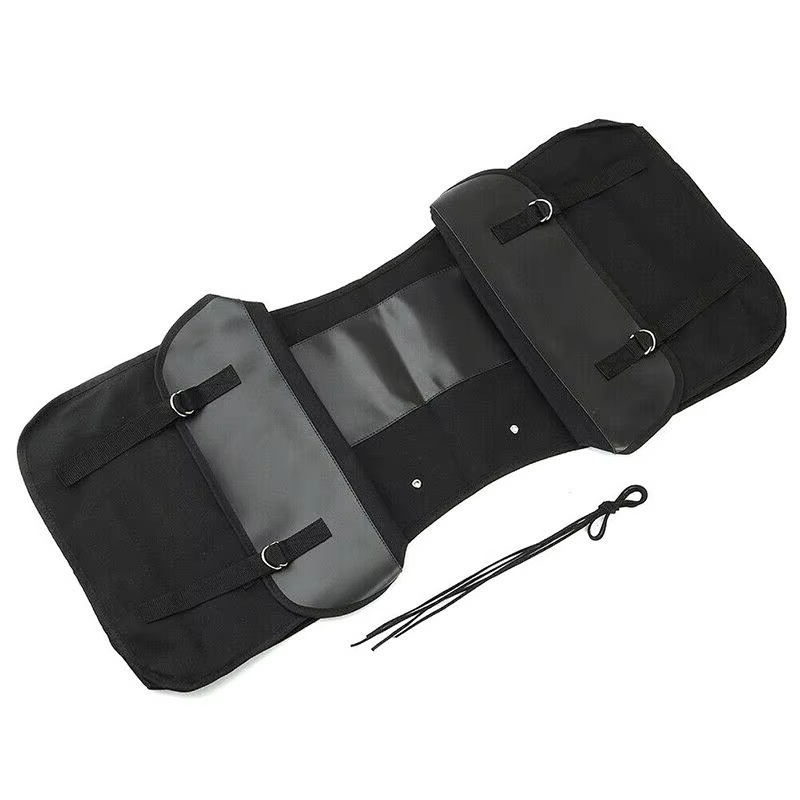 Sacoche de Selle de Moto en Toile Noire, Imperméable, Haute Capacité, 1 Pièce