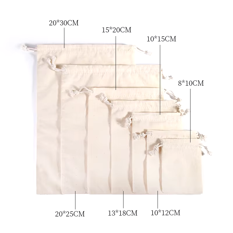 10 pièces sacs en coton cadeau pochette à cordon boîte-cadeau sacs d'emballage cadeau sacs en lin af