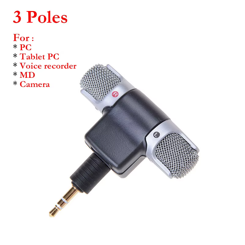 Mini Microphone Statique pour Appareil Photo GrowMD, Téléphone Portable, Jack 3.5mm, 3/4 Pôles, Stér