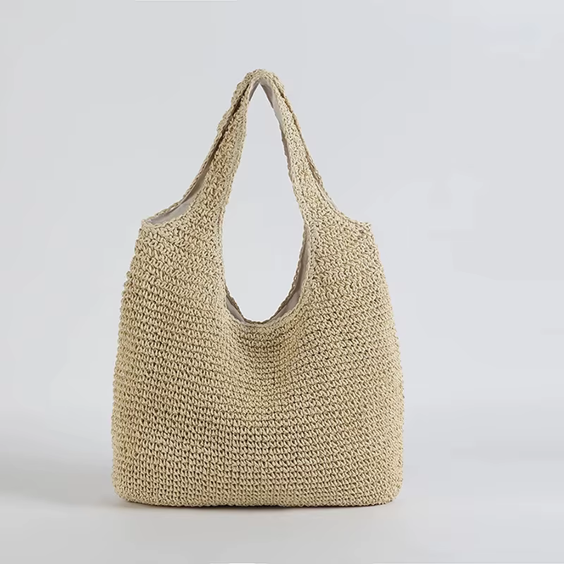 Sacs à main tissés Wikcer pour femmes, sac à main en paille de rotin, sac à main décontracté, grande
