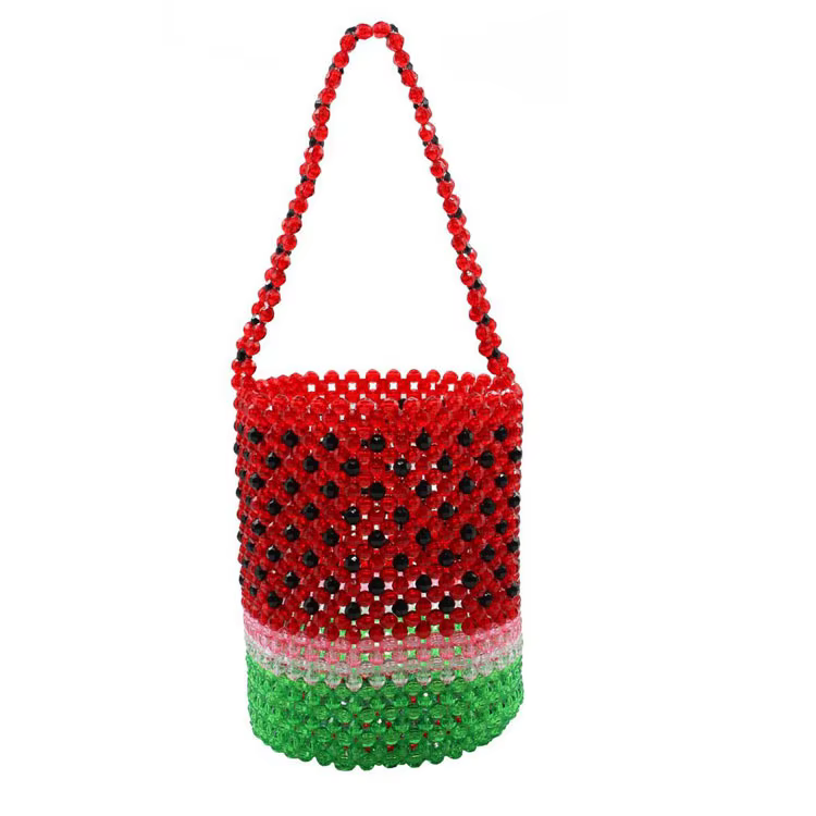 Sac seau de luxe tissé à la main avec perles pour femmes, sacoche à épaule, nouvelle collection 2019