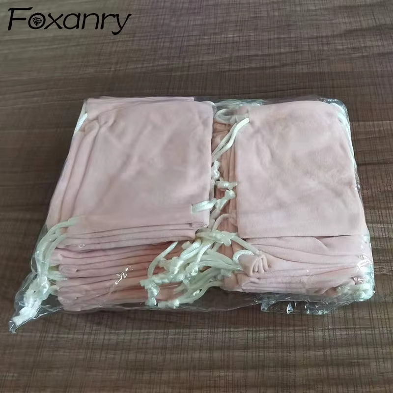 Sac de velours d'emballage de bijoux de FOXANRY 50pcs 7x9cm, sacs et poches de cordon de velours, sa