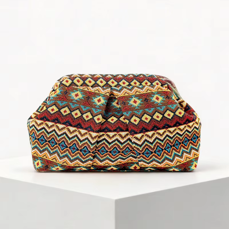 Sac à main rétro européen et américain pour femme, élégant, bohème, plissé, pour dîner, sac de soiré