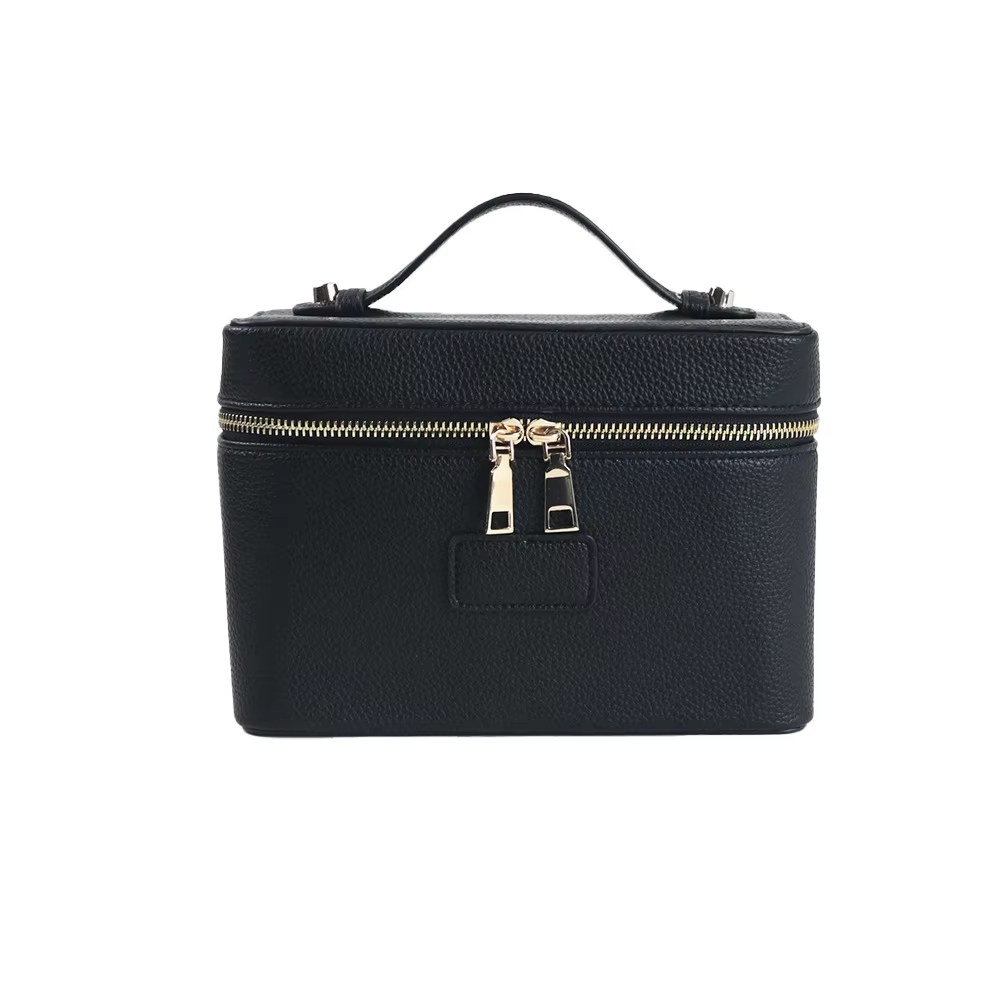 Sac de maquillage classique personnalisable à motif pierre pour femme, doublure en cuir facile à net