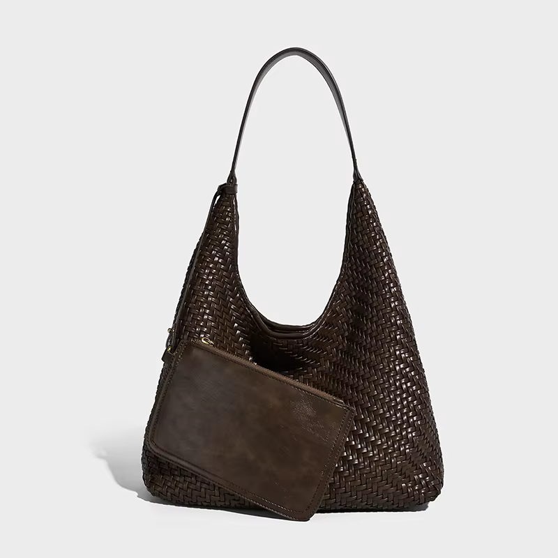 2025 Nouveau In Vintage Grande Capacité Underarm Épaule Livraison rapide main Weave Composite sacs f