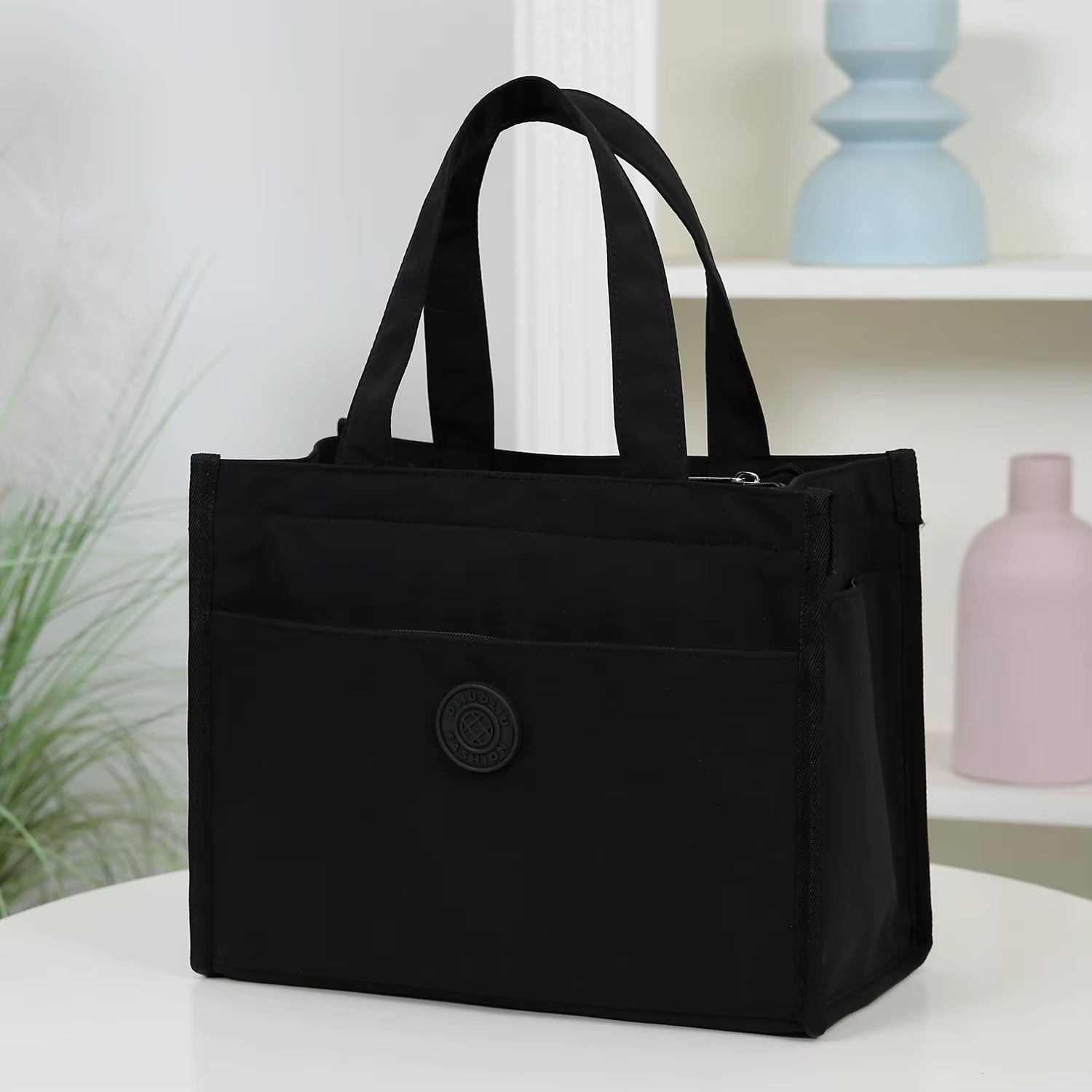 DLIU, nouveau style, couleur unie, grande capacité, sac fourre-tout, sac à lunch, sac de rangement p