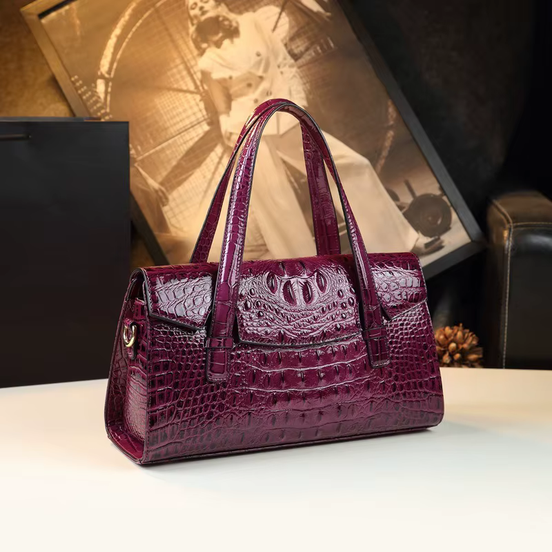 Sac à bandoulière en cuir de luxe léger pour femme, motif crocodile, nouveau style 2025, sac message