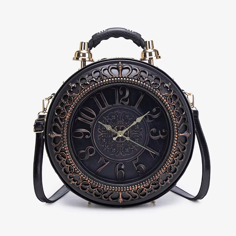 Sac à main avec horloge créative rétro, nouveau style, sens du design à la mode et de niche, sac à b